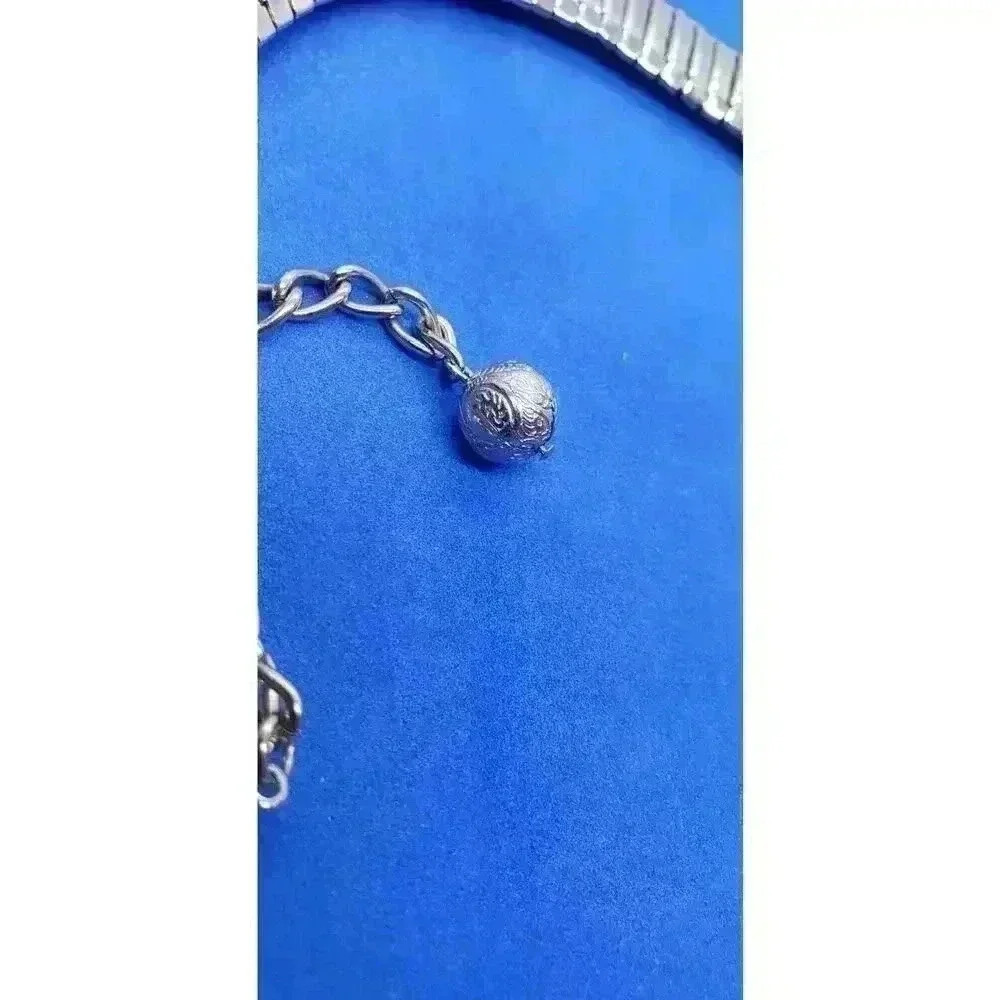 Vintage Gold Choker Necklace Railroad Style & Braided Thick Chain Chunky - Picture 6 of 12